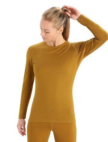 Base Layers Icebreaker Merino 260 Tech Long Sleeve Crewe Thermal Top Femme Marron | FR 1920LISH